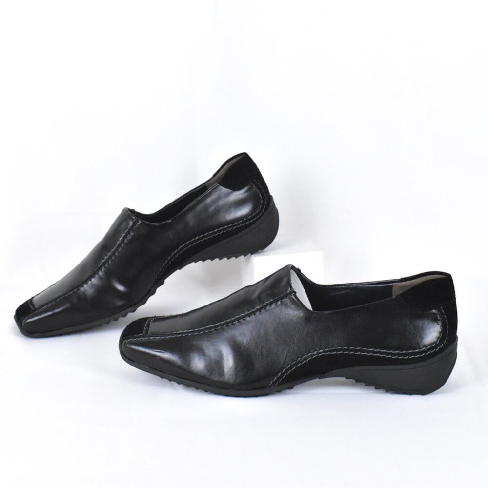 Paul Green Black Leather Suede Accent Driving Shoes UK 5.5 - US Size 8